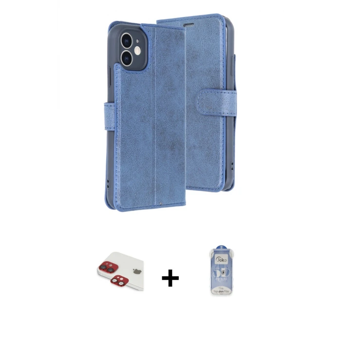 ieg™ iPhone 11 Kılıf Siluet Işık Serisi - Siyah Joko Magic 5D Cam + Pers Alüminyum Kamera Lens - KI