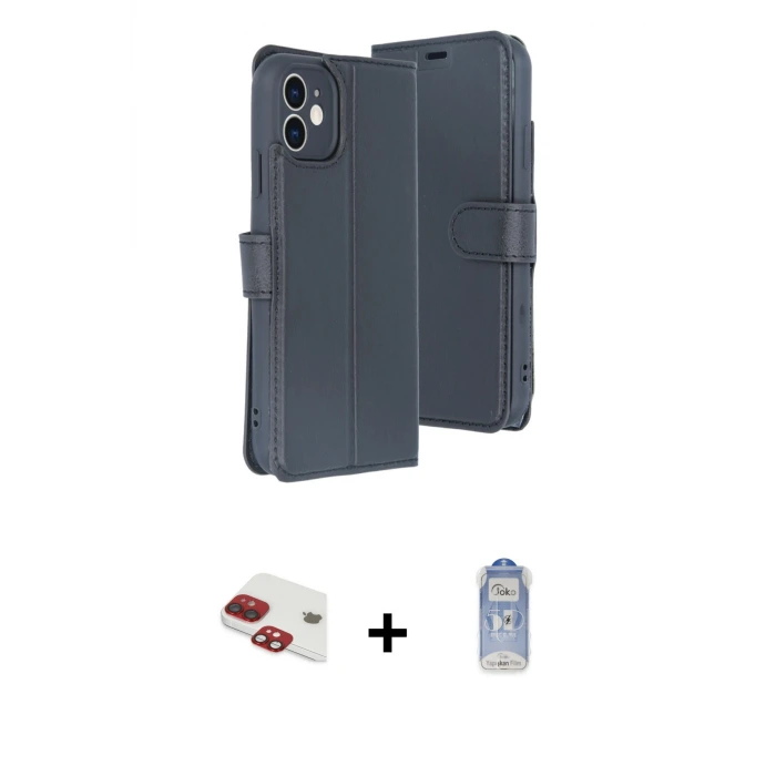 ieg™ iPhone 11 Kılıf Siluet Işık Serisi - Siyah Joko Magic 5D Cam + Pers Alüminyum Kamera Lens - KI