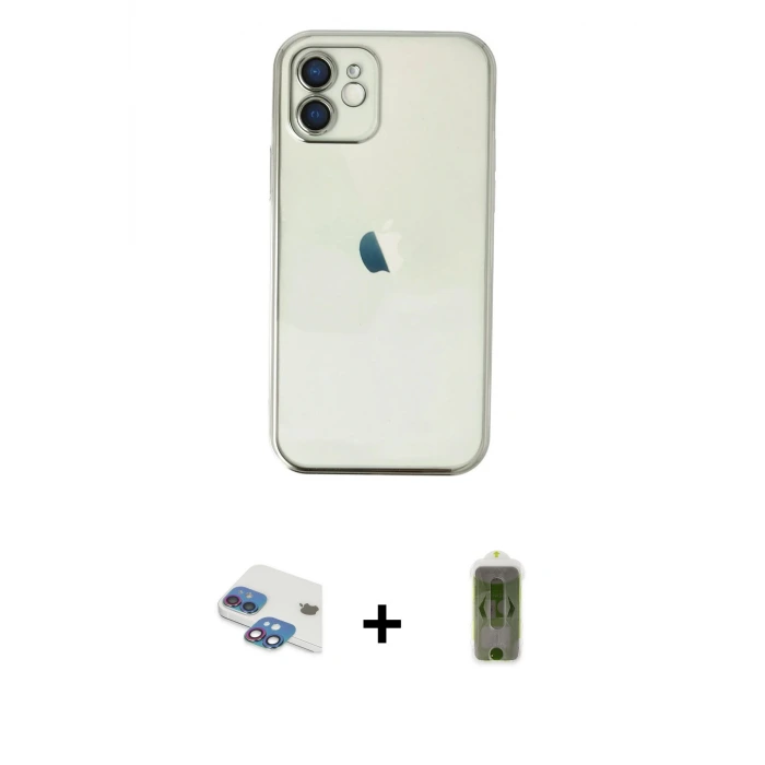 ieg™ iPhone 11 Kılıf Vadi Minimal - Siyah Joko Magic 5D Hayalet Cam + Pers Alüminyum Kamera Lens - GI