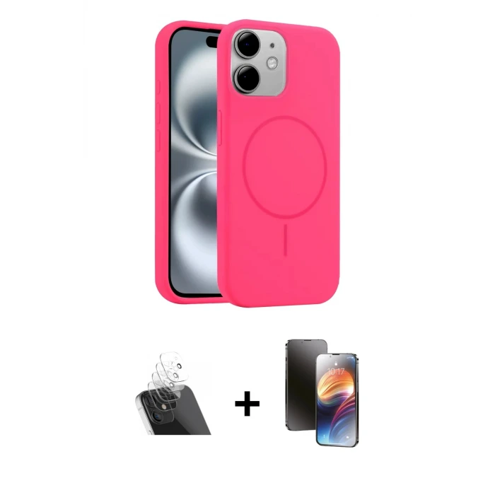 ieg™ iPhone 11 Kılıf Yankı Form Serisi - Siyah 3D Antistatik Mat Seramik Nano Ekran Koruyucu + Kamera Lens Koruma Cam - SF