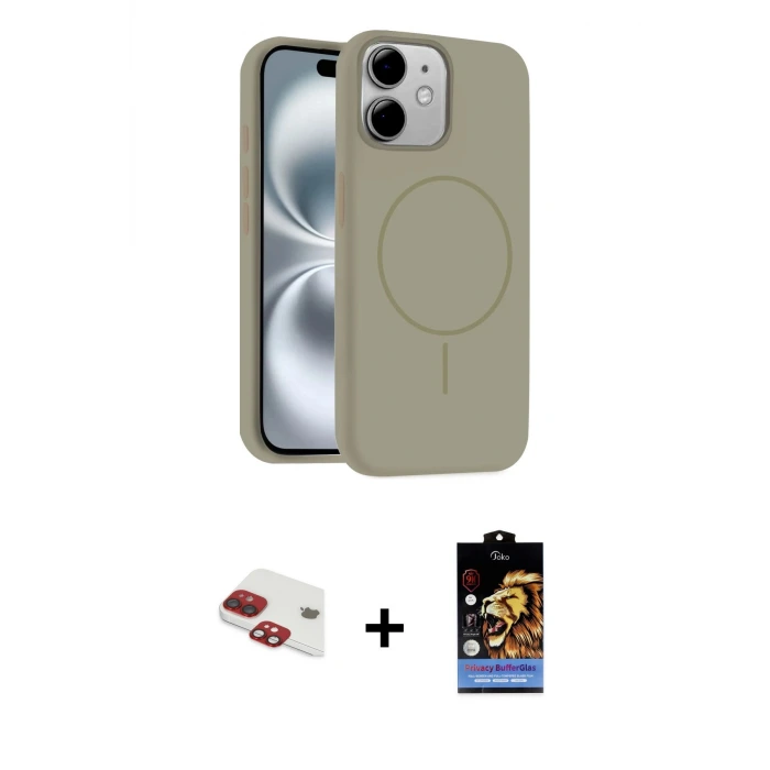 ieg™ iPhone 11 Kılıf Yankı Form Serisi - Siyah Buffer Hayalet Cam Ekran Koruyucu + Pers Alüminyum Kamera Lens - KI