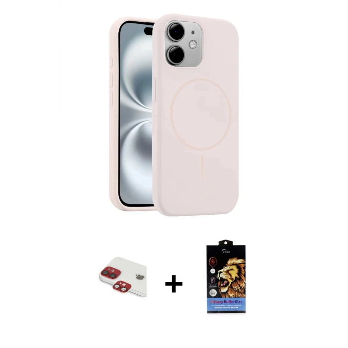 ieg™ iPhone 11 Kılıf Yankı Form Serisi - Siyah Buffer Hayalet Cam Ekran Koruyucu + Pers Alüminyum Kamera Lens - KI