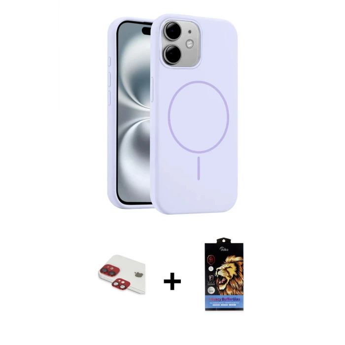 ieg™ iPhone 11 Kılıf Yankı Form Serisi - Siyah Buffer Hayalet Cam Ekran Koruyucu + Pers Alüminyum Kamera Lens - KI