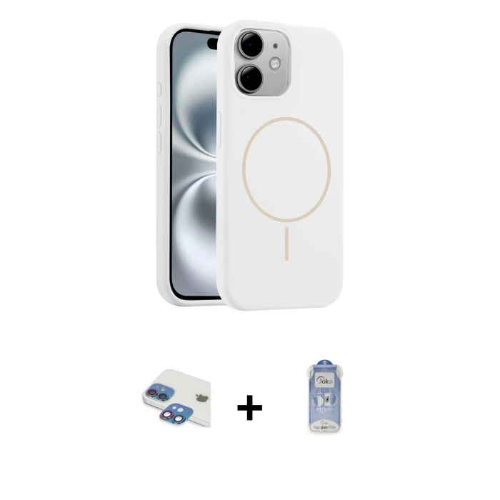 ieg™ iPhone 11 Kılıf Yankı Form Serisi - Siyah Joko Magic 5D Cam + Pers Alüminyum Kamera Lens - GI