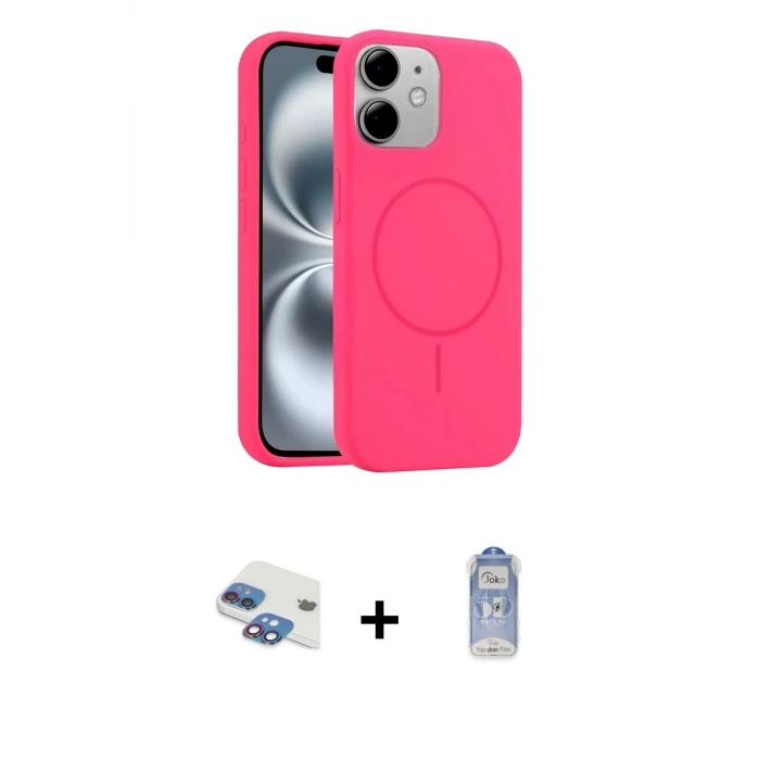 ieg™ iPhone 11 Kılıf Yankı Form Serisi - Siyah Joko Magic 5D Cam + Pers Alüminyum Kamera Lens - GI