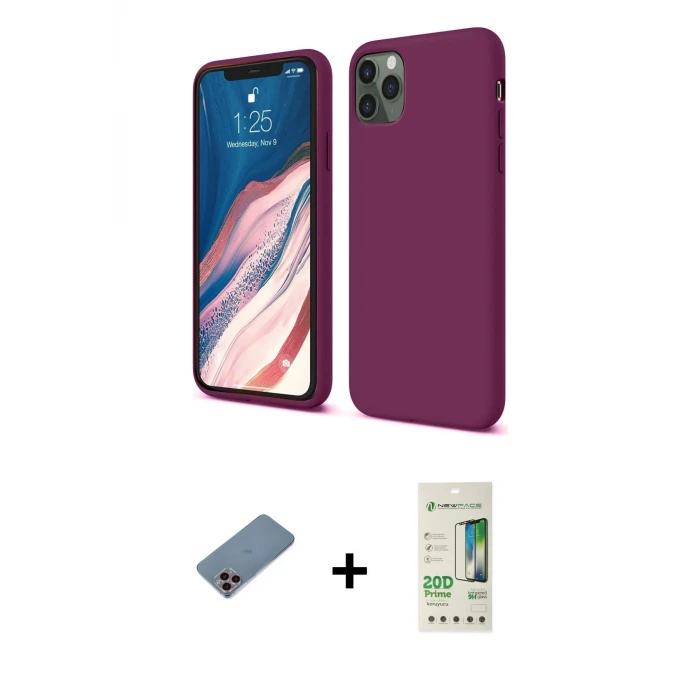 ieg™ iPhone 11 Pro Kılıf Kozmos Yansıma Özel Seri - Siyah 20D Premium Cam Ekran Koruyucu + Shine Kamera Lens Koruma Cam - PE