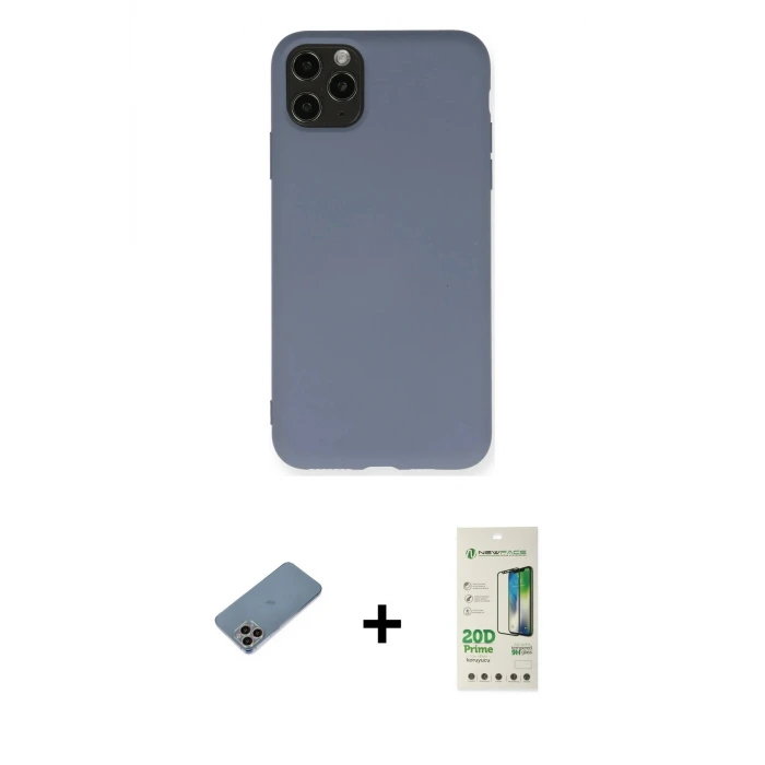 ieg™ iPhone 11 Pro Max Kılıf Ahenk Serisi - Siyah 20D Premium Cam Ekran Koruyucu + Shine Kamera Lens Koruma Cam - GI