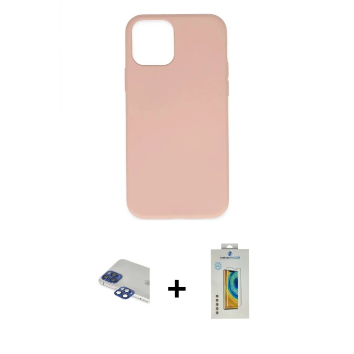 ieg™ iPhone 11 Pro Max Kılıf Ahenk Serisi - Siyah Polymer Nano Ekran Koruyucu + Pers Alüminyum Kamera Lens - LT