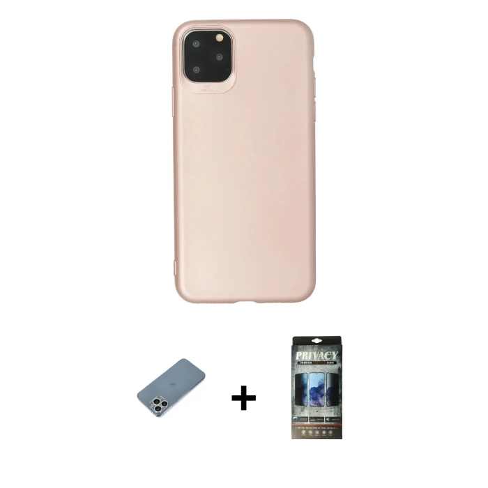 ieg™ iPhone 11 Pro Max Kılıf Kozmos Yansıma Özel Seri - Siyah 34D Hayalet Izgaralı Cam + Shine Kamera Lens Koruma Cam - GS