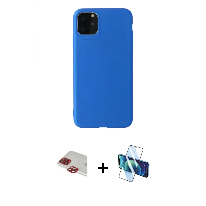 ieg™ iPhone 11 Pro Max Kılıf Kozmos Yansıma Özel Seri - Siyah 3D Antistatik Seramik Nano Ekran Koruyucu + Pers Alüminyum Kamera Lens - KI