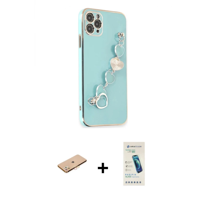 ieg™ iPhone 11 Pro Max Kılıf Nova Işık Prime - Şeffaf Pasifik Cam Ekran Koruyucu + Renkli Kamera Lens Koruma Cam - TU