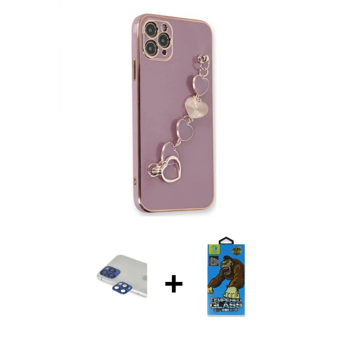 ieg™ iPhone 11 Pro Max Kılıf Nova Işık Prime - Siyah 18D Cam Ekran Koruyucu + Pers Alüminyum Kamera Lens - LT