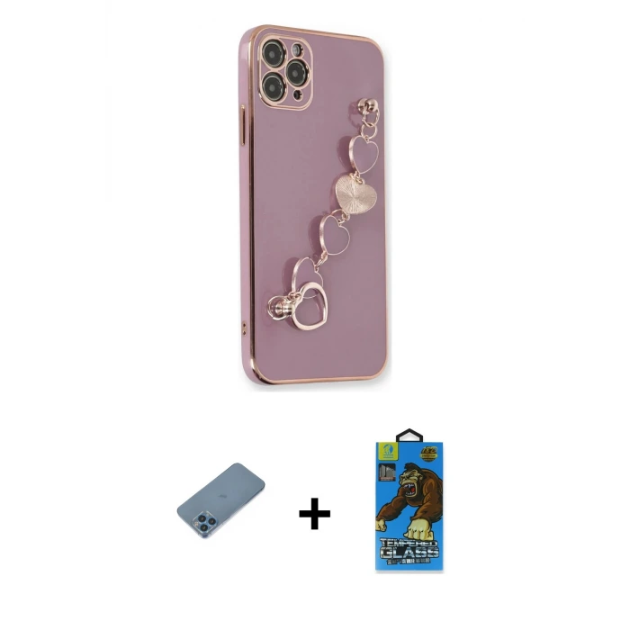 ieg™ iPhone 11 Pro Max Kılıf Nova Işık Prime - Siyah 18D Cam Ekran Koruyucu + Shine Kamera Lens Koruma Cam - MI