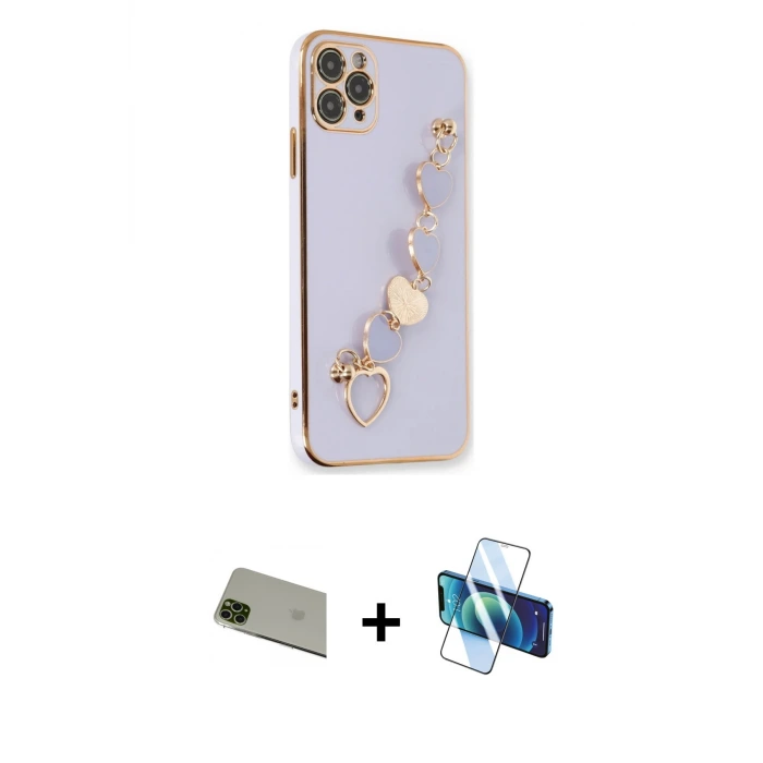 ieg™ iPhone 11 Pro Max Kılıf Nova Işık Prime - Siyah 3D Antistatik Cam Ekran Koruyucu + Rainbow Kamera Lens Koruma Cam - YL