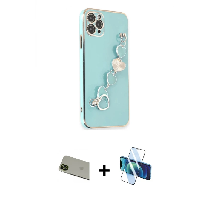 ieg™ iPhone 11 Pro Max Kılıf Nova Işık Prime - Siyah 3D Antistatik Cam Ekran Koruyucu + Rainbow Kamera Lens Koruma Cam - YL