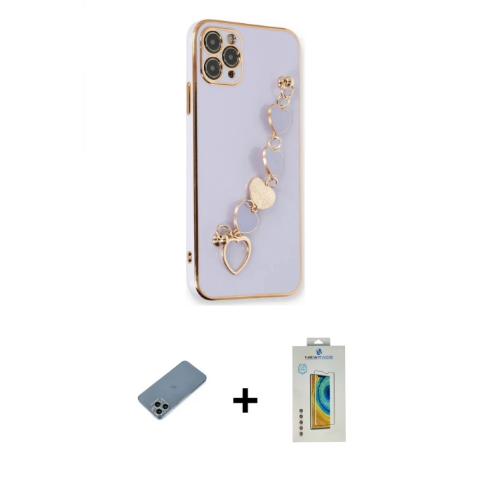 ieg™ iPhone 11 Pro Max Kılıf Nova Işık Prime - Siyah Polymer Nano Ekran Koruyucu + Shine Kamera Lens Koruma Cam - SABE