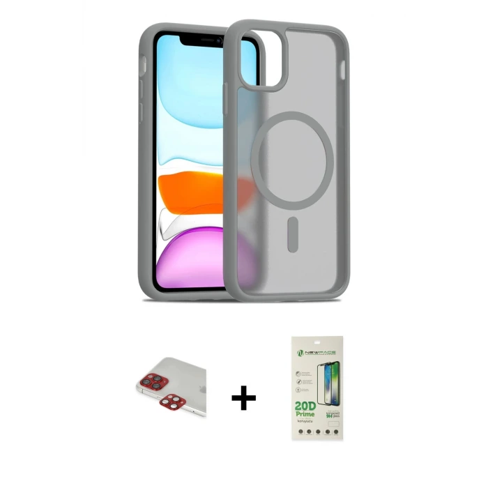 ieg™ iPhone 11 Pro Max Kılıf Siluet Minimal Prime - Siyah 20D Premium Cam Ekran Koruyucu + Pers Alüminyum Kamera Lens - KI