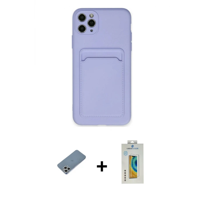 ieg™ iPhone 11 Pro Max Kılıf Vadi Çizgi Prime - Siyah Polymer Nano Ekran Koruyucu + Shine Kamera Lens Koruma Cam - GS