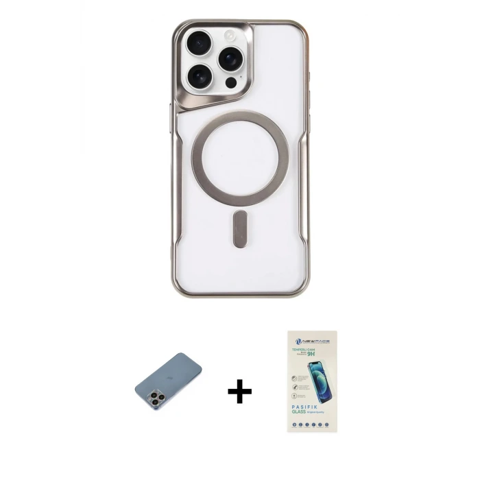 ieg™ iPhone 11 Pro Max Kılıf Yadigar Klasik Özel Seri - Şeffaf Pasifik Cam Ekran Koruyucu + Shine Kamera Lens Koruma Cam - GI
