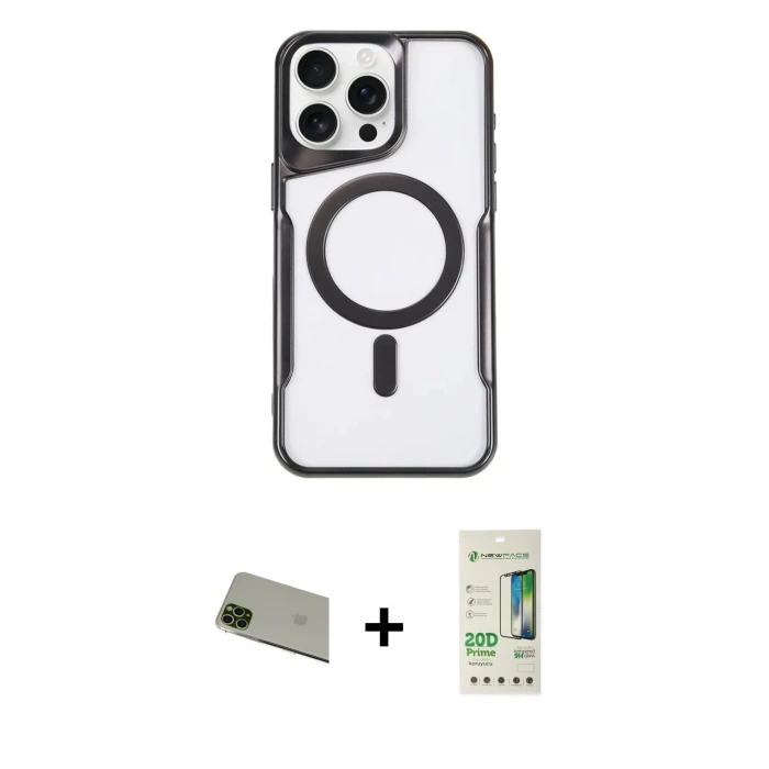 ieg™ iPhone 11 Pro Max Kılıf Yadigar Klasik Özel Seri - Siyah 20D Premium Cam Ekran Koruyucu + Rainbow Kamera Lens Koruma Cam - YL