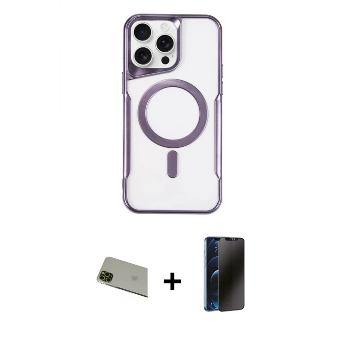 ieg™ iPhone 11 Pro Max Kılıf Yadigar Klasik Özel Seri - Siyah 3D Antistatik Hayalet Cam Ekran Koruyucu + Rainbow Kamera Lens Koruma Cam - YL