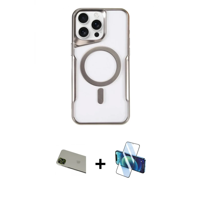 ieg™ iPhone 11 Pro Max Kılıf Yadigar Klasik Özel Seri - Siyah 3D Antistatik Seramik Nano Ekran Koruyucu + Rainbow Kamera Lens Koruma Cam - YL