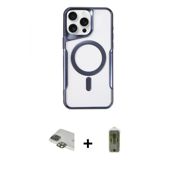ieg™ iPhone 11 Pro Max Kılıf Yadigar Klasik Özel Seri - Siyah Joko Magic 5D Hayalet Cam + Pers Alüminyum Kamera Lens - YL