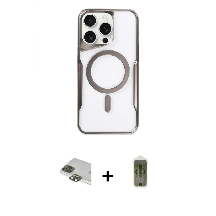 ieg™ iPhone 11 Pro Max Kılıf Yadigar Klasik Özel Seri - Siyah Joko Magic 5D Hayalet Cam + Pers Alüminyum Kamera Lens - YL