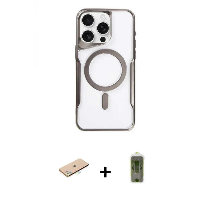 ieg™ iPhone 11 Pro Max Kılıf Yadigar Klasik Özel Seri - Siyah Joko Magic 5D Hayalet Cam + Renkli Kamera Lens Koruma Cam - MI