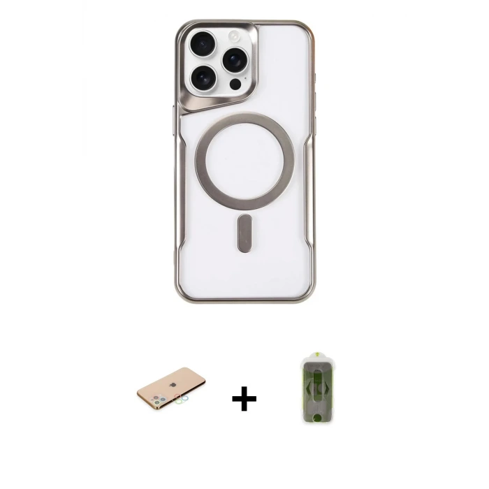 ieg™ iPhone 11 Pro Max Kılıf Yadigar Klasik Özel Seri - Siyah Joko Magic 5D Hayalet Cam + Renkli Kamera Lens Koruma Cam - MI