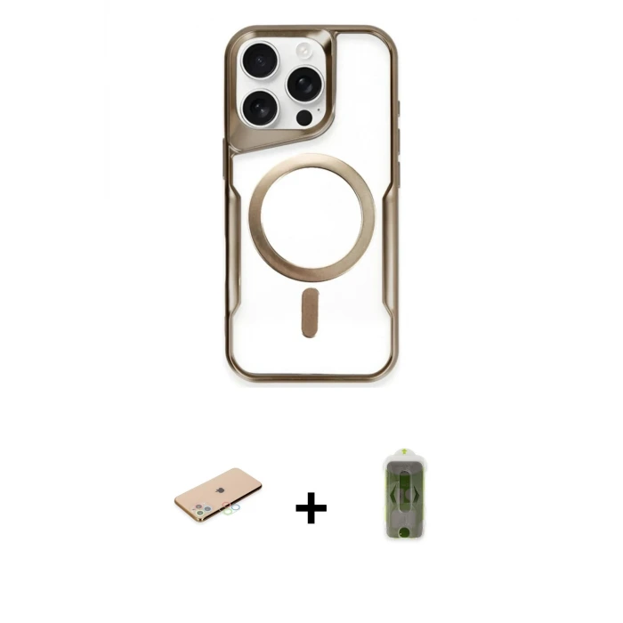 ieg™ iPhone 11 Pro Max Kılıf Yadigar Klasik Özel Seri - Siyah Joko Magic 5D Hayalet Cam + Renkli Kamera Lens Koruma Cam - MI