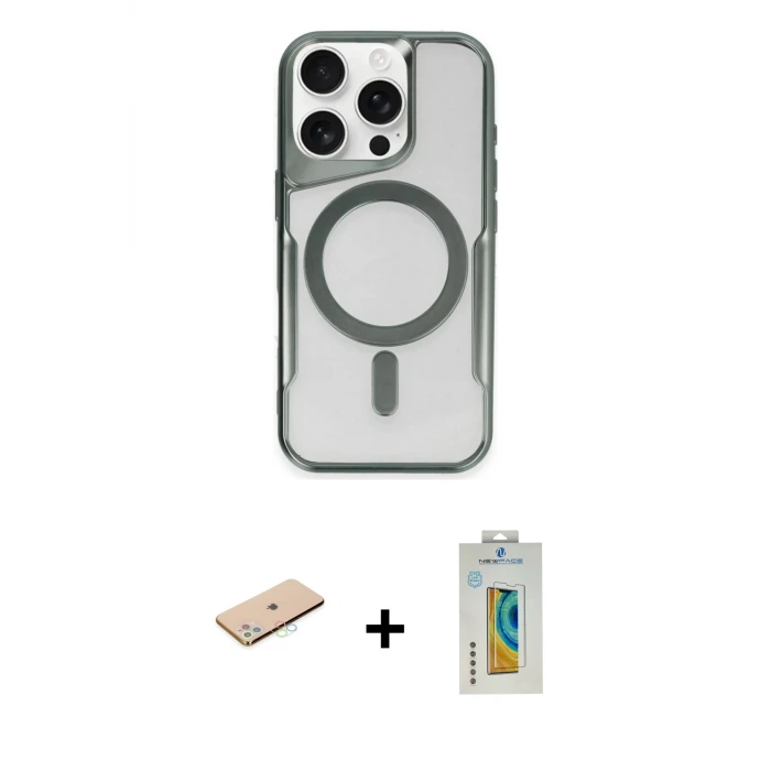 ieg™ iPhone 11 Pro Max Kılıf Yadigar Klasik Özel Seri - Siyah Polymer Nano Ekran Koruyucu + Renkli Kamera Lens Koruma Cam - MI