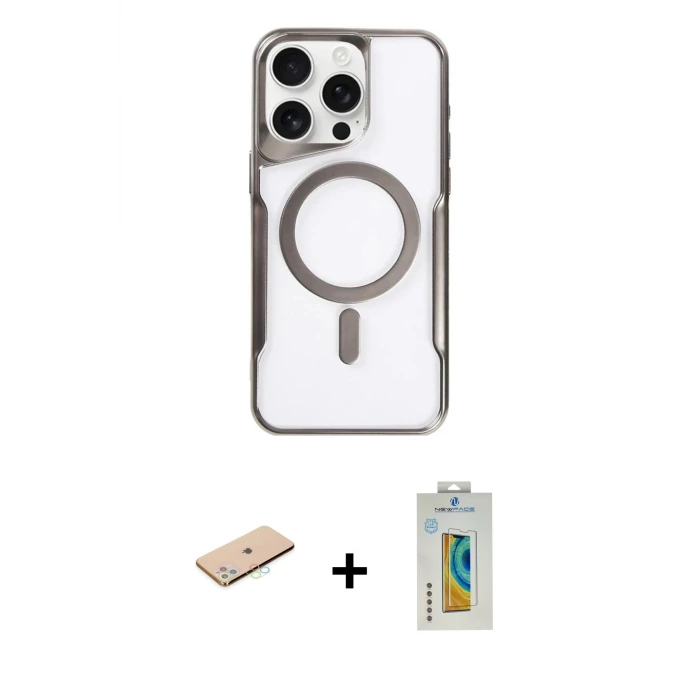 ieg™ iPhone 11 Pro Max Kılıf Yadigar Klasik Özel Seri - Siyah Polymer Nano Ekran Koruyucu + Renkli Kamera Lens Koruma Cam - MI