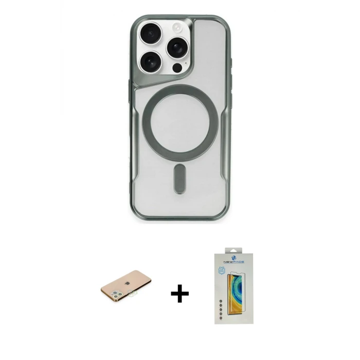 ieg™ iPhone 11 Pro Max Kılıf Yadigar Klasik Özel Seri - Siyah Polymer Nano Ekran Koruyucu + Renkli Kamera Lens Koruma Cam - YL