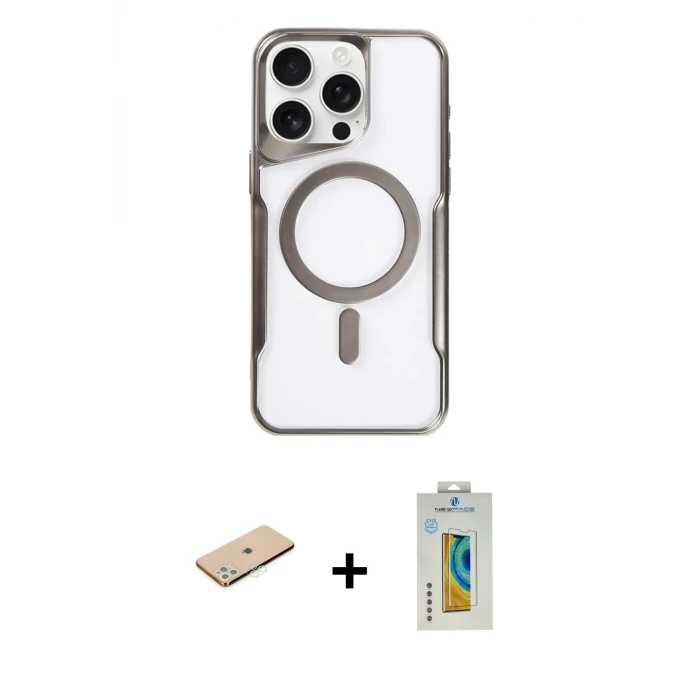 ieg™ iPhone 11 Pro Max Kılıf Yadigar Klasik Özel Seri - Siyah Polymer Nano Ekran Koruyucu + Renkli Kamera Lens Koruma Cam - YL