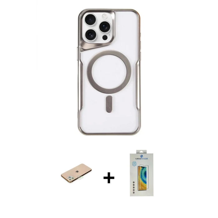 ieg™ iPhone 11 Pro Max Kılıf Yadigar Klasik Özel Seri - Siyah Polymer Nano Ekran Koruyucu + Renkli Kamera Lens Koruma Cam - YL