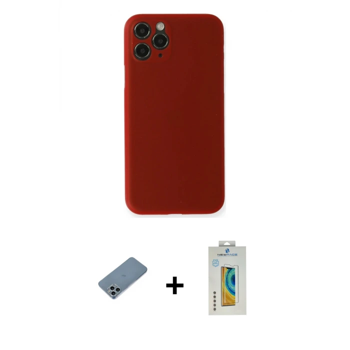 ieg™ iPhone 11 Pro Max Kılıf Yadigar Yansıma Serisi - Siyah Polymer Nano Ekran Koruyucu + Shine Kamera Lens Koruma Cam - SABE