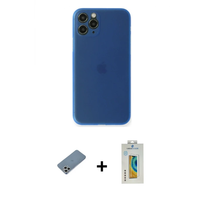 ieg™ iPhone 11 Pro Max Kılıf Yadigar Yansıma Serisi - Siyah Polymer Nano Ekran Koruyucu + Shine Kamera Lens Koruma Cam - GS