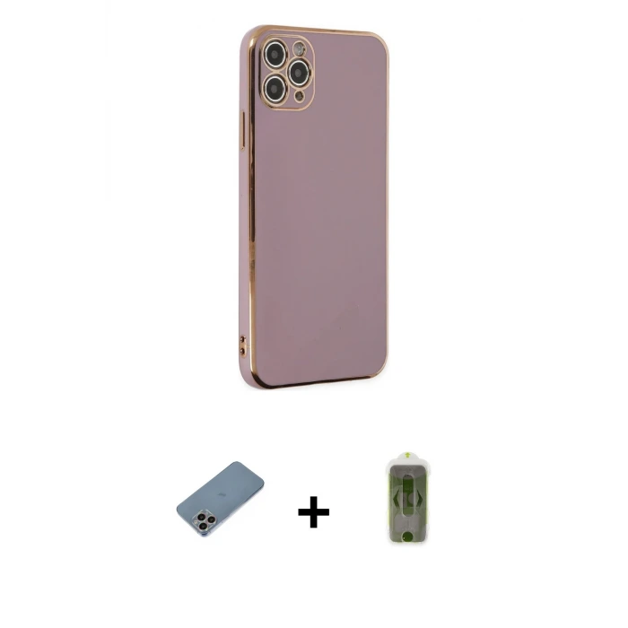 ieg™ iPhone 11 Pro Max Kılıf Yankı Serisi - Siyah Joko Magic 5D Hayalet Cam + Shine Kamera Lens Koruma Cam - GI