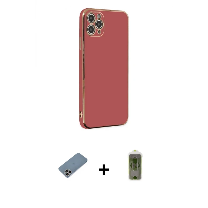 ieg™ iPhone 11 Pro Max Kılıf Yankı Serisi - Siyah Joko Magic 5D Hayalet Cam + Shine Kamera Lens Koruma Cam - GI