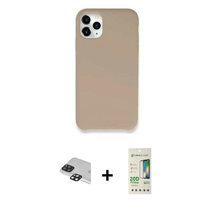 ieg™ iPhone 11 Pro Max Kılıf Zirve Modern Özel Seri - Siyah 20D Premium Cam Ekran Koruyucu + Pers Alüminyum Kamera Lens - SH