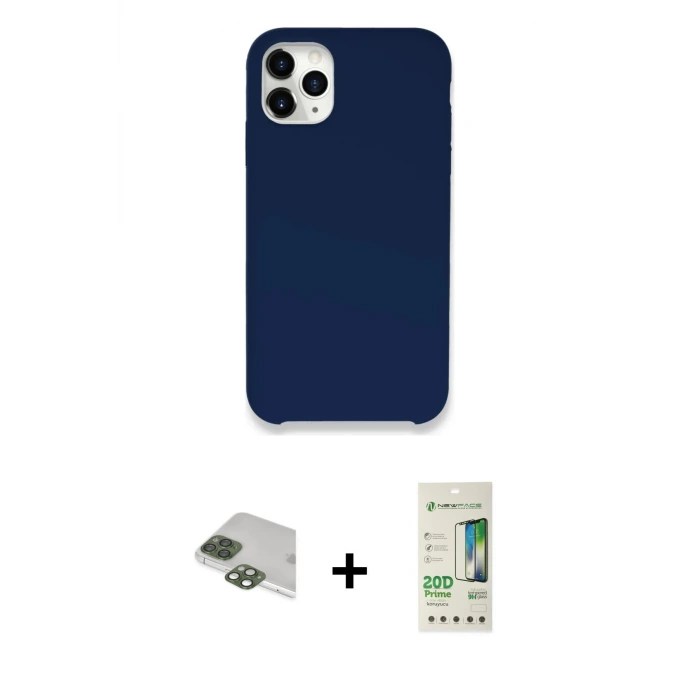 ieg™ iPhone 11 Pro Max Kılıf Zirve Modern Özel Seri - Siyah 20D Premium Cam Ekran Koruyucu + Pers Alüminyum Kamera Lens - YL