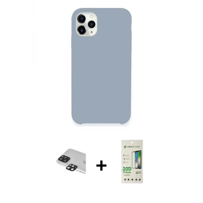 ieg™ iPhone 11 Pro Max Kılıf Zirve Modern Özel Seri - Siyah 20D Premium Cam Ekran Koruyucu + Pers Alüminyum Kamera Lens - SH