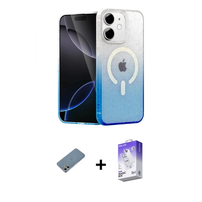 ieg™ iPhone 12 Kılıf Eksen Minimal Özel Seri - Siyah Bilvis 5in1 3D Magic Cam Ekran Koruyucu + Shine Kamera Lens Koruma Cam - GS