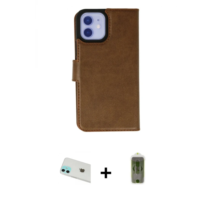 ieg™ iPhone 12 Kılıf Siluet Işık Serisi - Siyah Joko Magic 5D Hayalet Cam + Rainbow Kamera Lens Koruma Cam - YL