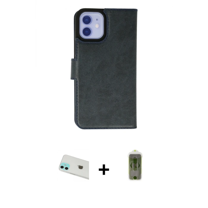 ieg™ iPhone 12 Kılıf Siluet Işık Serisi - Siyah Joko Magic 5D Hayalet Cam + Rainbow Kamera Lens Koruma Cam - YL