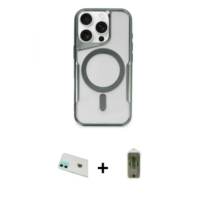 ieg™ iPhone 12 Kılıf Yadigar Klasik Özel Seri - Siyah Joko Magic 5D Hayalet Cam + Rainbow Kamera Lens Koruma Cam - YL