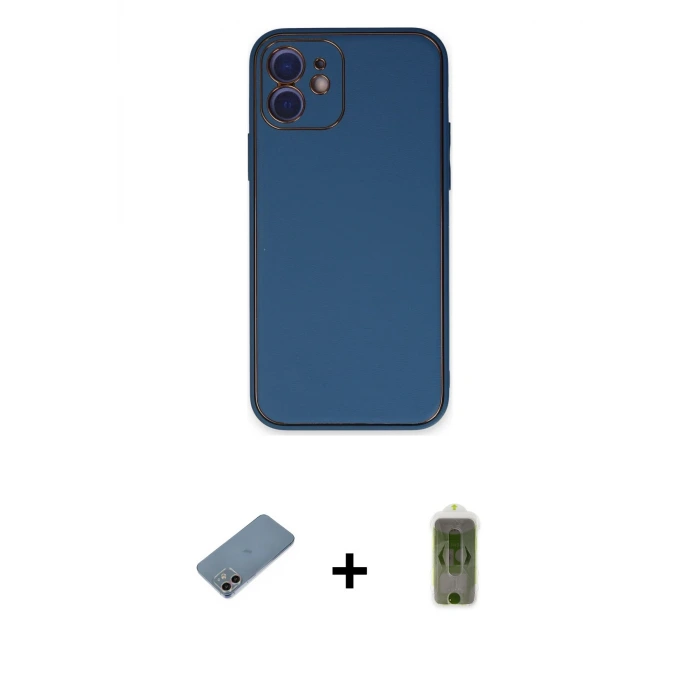 ieg™ iPhone 12 Kılıf Yadigar Klasik - Siyah Joko Magic 5D Hayalet Cam + Shine Kamera Lens Koruma Cam - GI