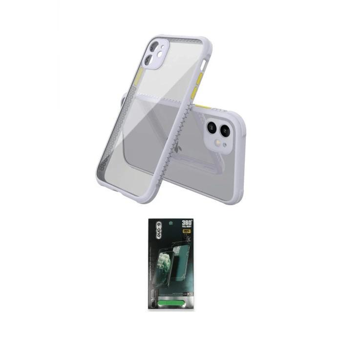 ieg™ iPhone 12 Mini Kılıf Nova Asil Özel Seri - Siyah 360 Mat Full Body Arka Koruyucu