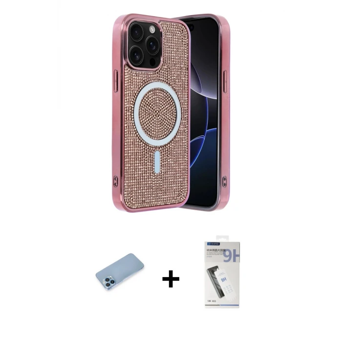 ieg™ iPhone 12 Pro Kılıf Eksen Çizgi - Şeffaf Uv Polymer Nano Ekran Koruyucu + Shine Kamera Lens Koruma Cam - MI